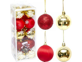 Шари ялинкові 20шт D5см WRB23-6090 Червоний/Золото