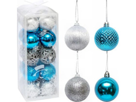 Шари ялинкові 20шт D5см DF23-021 Блакитний/Срібло