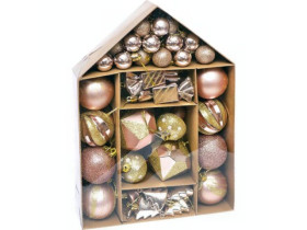 Набір ялинкових прикрас 52шт zwh2302-11 Рожевий/Золотий