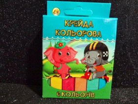 Крейда кол. 6кол прямокутна 12540 Тетрада (144шт)