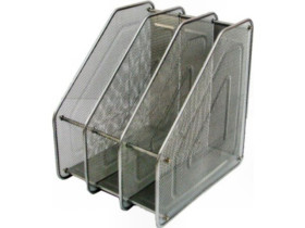 Лоток вертикальний металевий 3 відд.срібний 535540