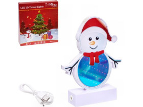 Світлодіодний 3D тунельний нічник "Сніговик"  RH-3