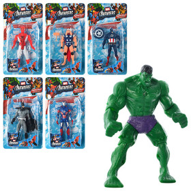 Супергерой 6001 (180шт) 13,5см, подсветка, 6 видов, на листе