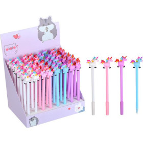 Ручка гелева синя 6063 Єдиноріг (48шт)