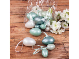 Яйця декоративні різнорозмірні, м'ятний мікс, 16 шт., 5053-6