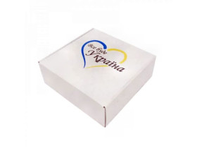Коробка самозбірна 25*25*8,5см *Все буде Украіна* біла