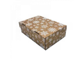 Коробка самозбірна, 24,7×17×8 см, "Сніжинка", бура