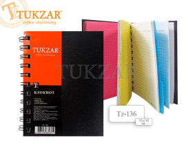 Блокнот TZ-136 А6 пруж.пласт.120л.(80шт)