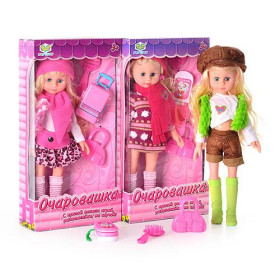 S Кукла EI 80170-1-2 R (36шт) 3 вида, 34см, аксессуары, сумка, расческа, в кор-ке