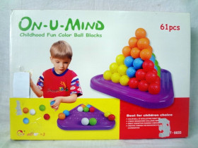 Игра GST000400084/GТ 6655 (24шт) логика,мячи,пирамида,61 дет.(58,15)