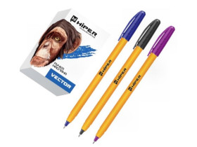 Ручка масляна HO-600 Hiper Vector 0.7мм фіолетова (50шт)