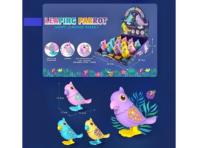 Набір пташок 662-42 A (12шт) "Папужки", заводний механізм, стрибає
