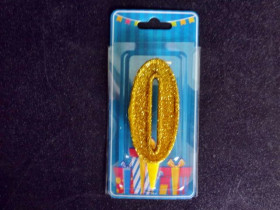 Свічка цифра (золото) (5шт) 0
