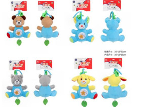 Брязкальце м'яке муз.1902-1/2/4/5 (48шт) тварини,світ./проектор,звуки,шум, пакет. 25*12*25см