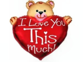 Фольгована куля "Ведмедик із серцем", 91×95 см (Flexmetal)