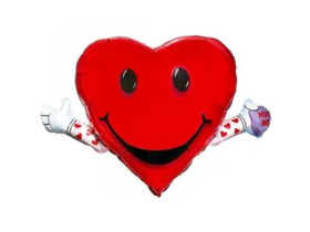 Фольгована куля "Серце: кохання та обійми" (Flexmetal)