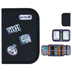 Пенал Kite 1 відділення, 2 відвороти, з наповненням MH26-622H Monster High