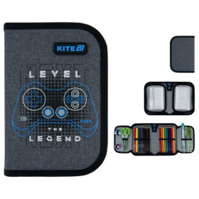 Пенал Kite 1 відділення, 2 відвороти, з наповненням K26-622H-6 Level UP