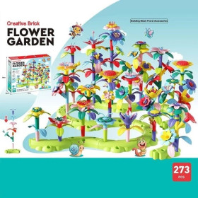 Конструктор 9035 (14) Квітковий сад 273 елементи, звивиста зелена основа, квіти, листочки, стебла