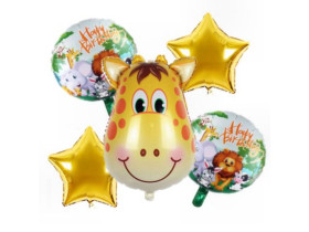 Кулі фольговані, набір 5 шт. "Голова жирафи", арт. 990419