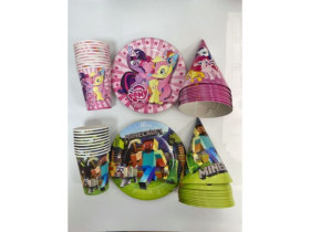 Комплект дитячий таріл.+стак.+ковпак на 10 осіб (1уп)