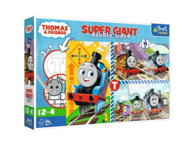 Пазли + розмальовка - (15 елм.SUPER GIANT) - "Подорож" / Томас та його друзі /Trefl 42008