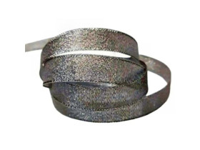 Лента парча, 2,5 см, серебро, 23 м