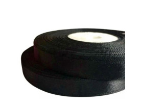 Стрічка атласна 0,9см чорна 33м