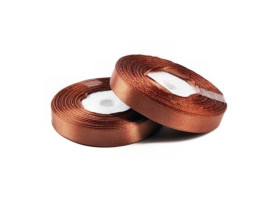 Стрічка атласна 0,9см шоколадна 33м