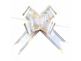 Бант на затяжках 10см, білий 10шт/уп 7039-0073