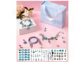 Набір прикрас DLS 1103 Блакитний бокс,основи для браслетів,намистини.підвіски