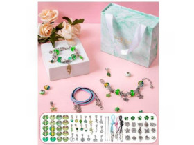 Набір прикрас DLS 1107 Зелений бокс,основи для браслетів,намистини.підвіски