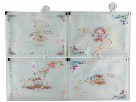 Папка А5 для зошитів 2502 на змійці "Сипучі блискітки,Зайчик,Кіт" (12шт)