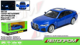 Машина мет. АВТОПРОМ 68720 (48шт/2) 1:34 "BMW i4 M50", батар, світ., звук, відкр.двері, кор.18*9*8см