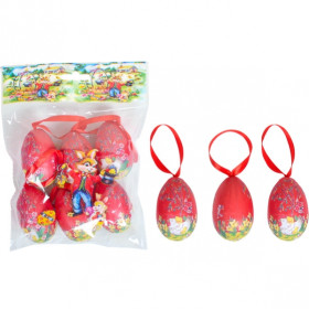 Яйця декоративні з стрічкою, 6 см, 112 (6 шт.)
