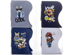 Полиця-тримач 6654 для книг розсувна мет.настільна "Коти,собаки" 15*10*19см