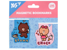Закладки магнітні Yes "Line Friends Brown and Choco", 2шт 708106
