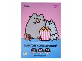 Картон кольоровий двосторонній Yes "Pusheen", 10 аркушів 955464