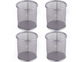 Стакан для ручок метал круглий срібло 562020 (12шт/96)