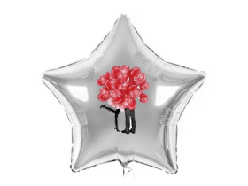 Наклейка для повітряних куль 18" "Закохана пара", 13×9,5 см