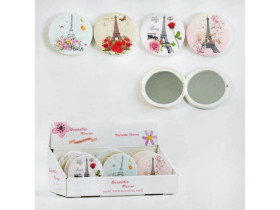 Зеркальце С 56066 (12шт) Весна в Париже, двухстороннее