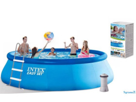 Басейн наливний 26166 Intex, 457*107см,фільтр-насос,сходи.тент,підстилка,12430л