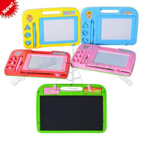 Досточка A 00015/60014 (120шт) для рисования, двусторонняя,губка,мел,4цвета,в кульке,22-15,5-2см