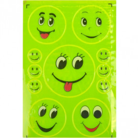 Наклейка світловідбиваюча блістер 21*14см 11 шт Смайл (100 шт)