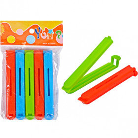 Затискачі для пакетів, набір 5 шт., 11×1,4×1,2 см, арт. X3-71 (1 уп.)