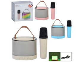 Колонка K52 (40шт) 11-8,5-9см, Bluetooth, акум, світло, TFслот, MP3, мікрофон, в кор-ці, 14-14-9,5см