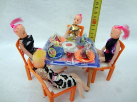 Столовая 0315 / 66-27 (60шт) стол, 4 стула, в слюде, 17-19см