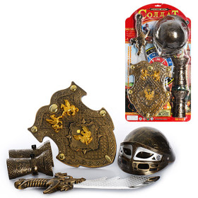 Набор рыцаря 7737 A (36шт) лук на присосках, меч, щит, на листе, 62,5-35см