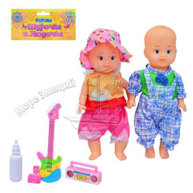 HU Кукла 99 BV (144шт) Шурочка и Людочка, 3 вида, аксессуары, в кульке, 24см