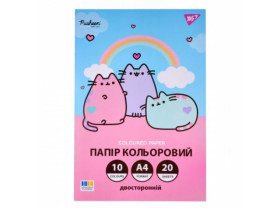 Папір кольоровий двосторонній Yes "Pusheen", 20 аркушів 955466